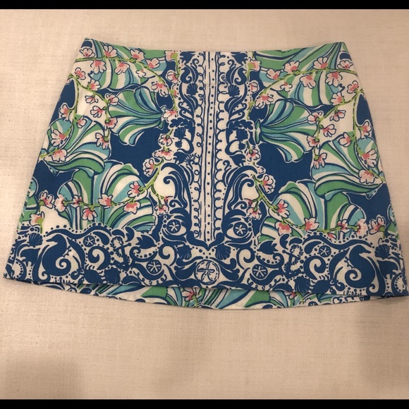Lilly Pulitzer Dresses & Skirts - Lilly Pulitzer Tate Mini Skirt in Bay Blue Coasting Print - Size 4